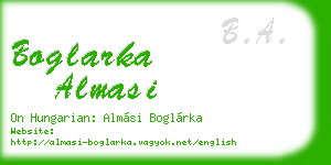 boglarka almasi business card